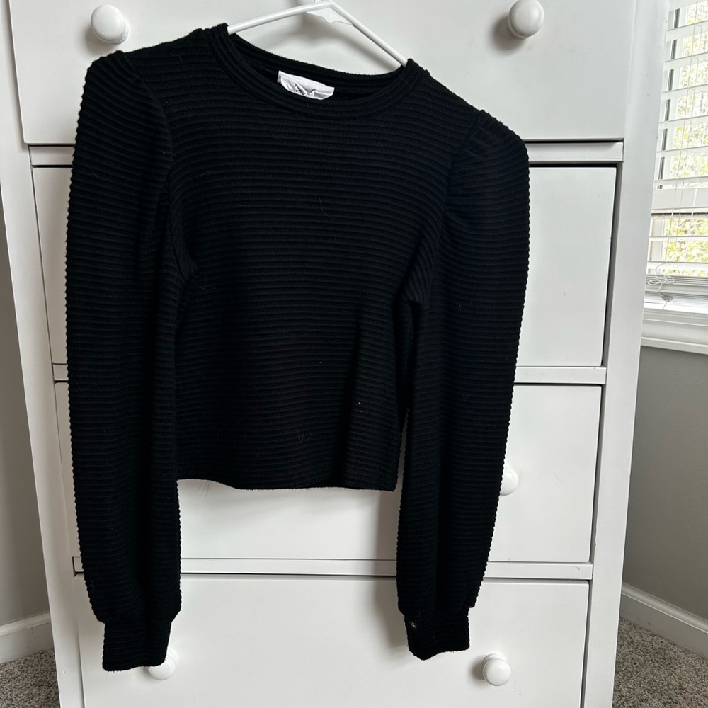Black Ribbed Women's Top